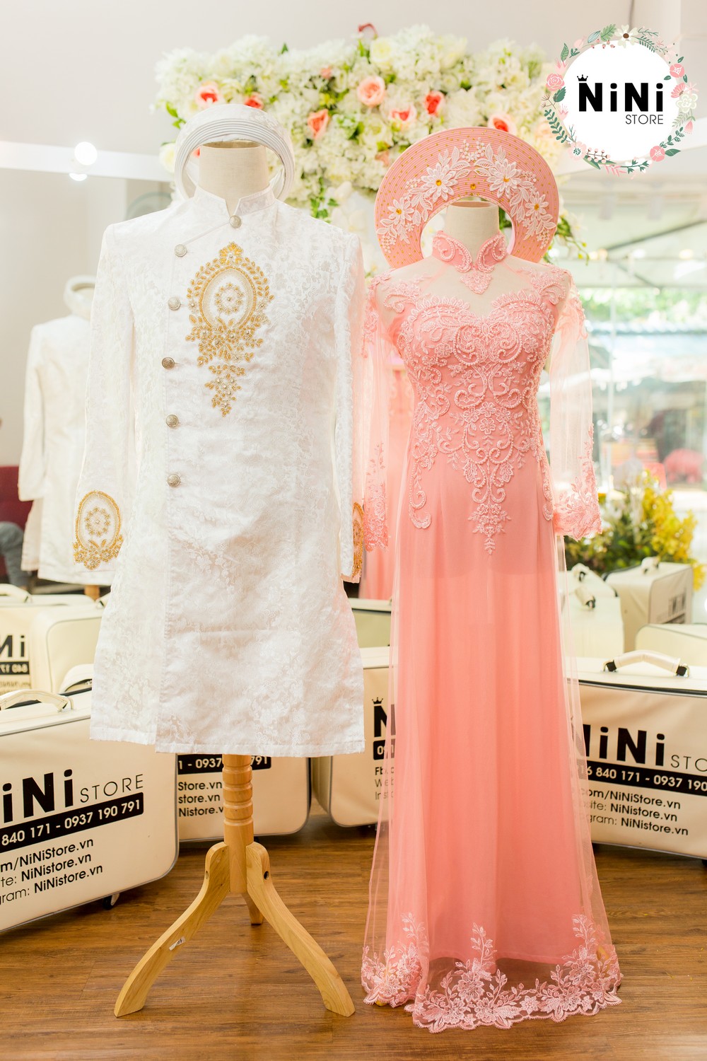 Những mẫu áo dài cưới màu hồng HOT nhất hiện nay