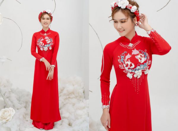 Top 10 mẫu mấn áo dài cưới cô dâu đẹp xu hướng hot 2022